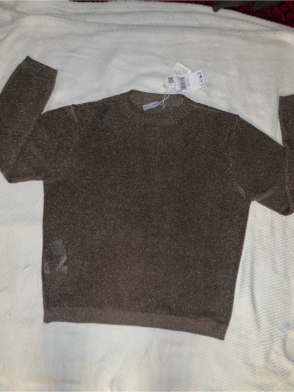 NWT Mango women’s Fine-knit lurex sweater